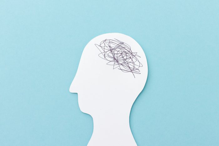 drawing with scribbles in the brain, showing anger or anxiety