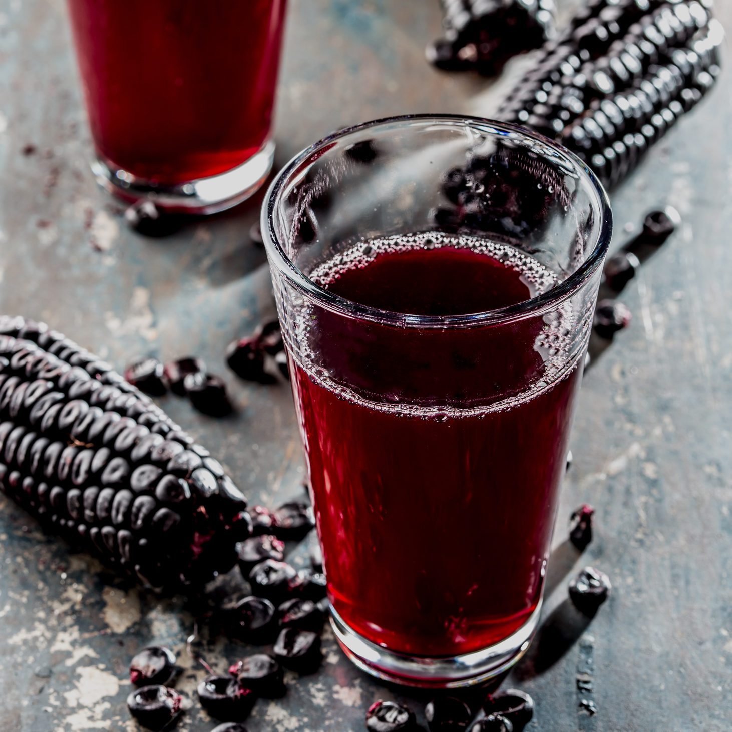 Chicha morada purple sweet traditional peruvian corn drink.